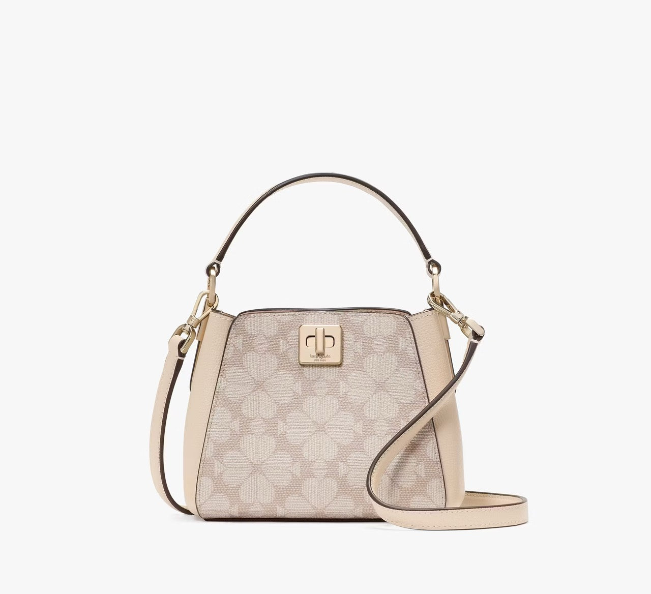 [INCOMING ETA 30 DAYS] Kate Spade Spade Flower Pvc Mini Top Handle Crossbody in Dark Beige (KK996)