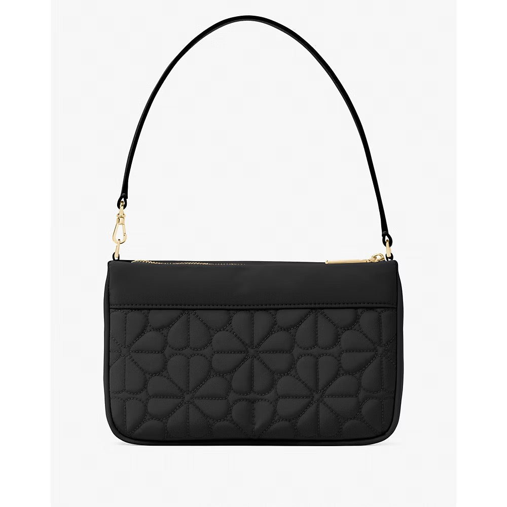 Kate Spade Spade Flower Quilted Fabric Convertible Wristlet in Black (KK255)