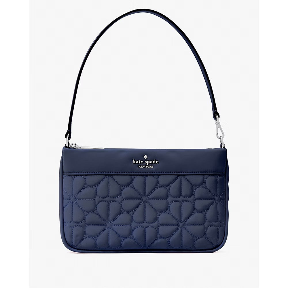 [INCOMING ETA 30 DAYS] Kate Spade Spade Flower Quilted Fabric Convertible Wristlet in Parisian Navy (KK255)