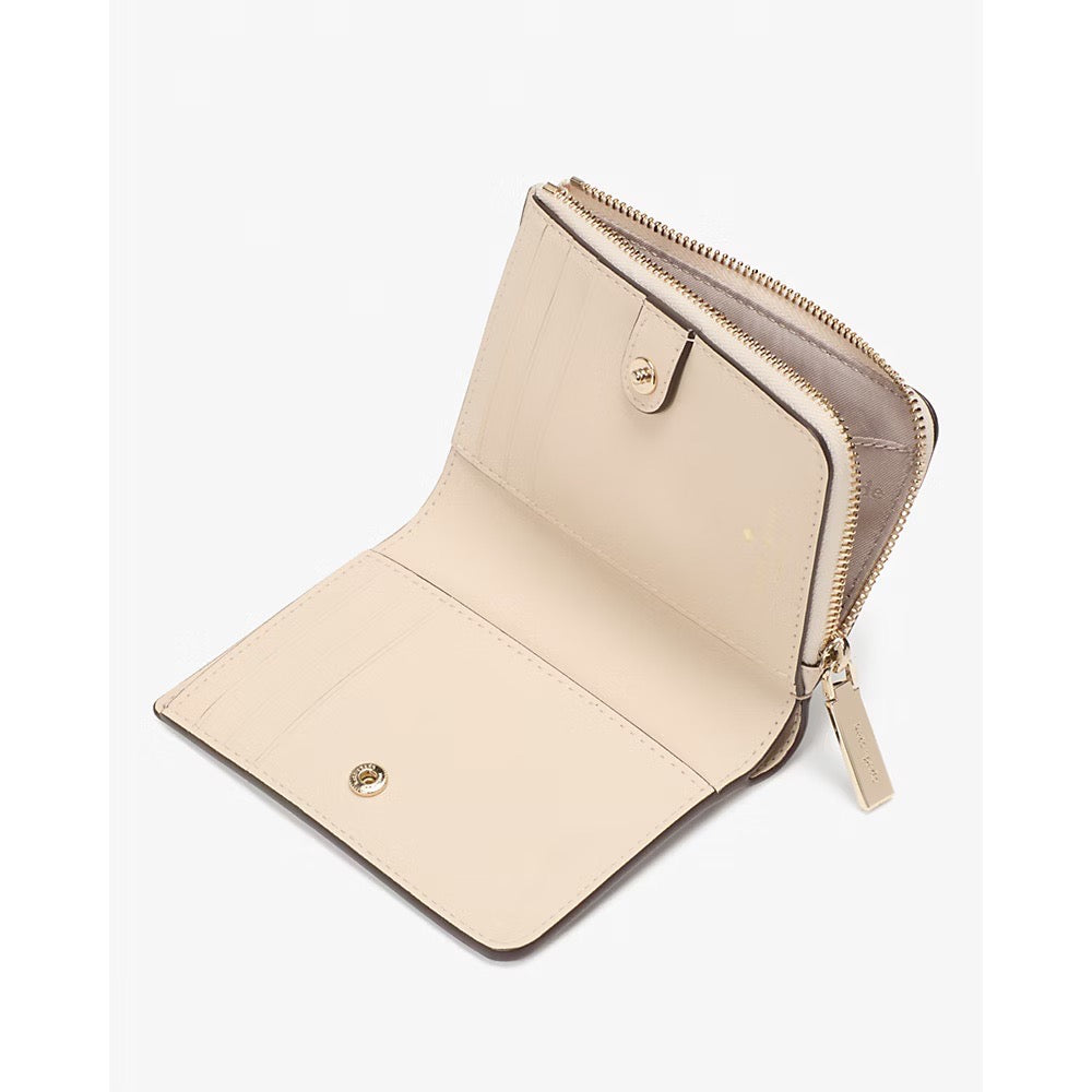 [INCOMING ETA 30 DAYS] Kate Spade Spade Flower Small L-zip Wallet in Dark Beige Multi (KK894)