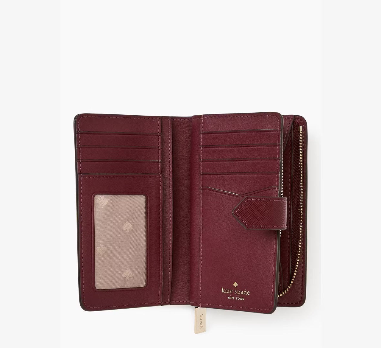 [INCOMING ETA 30 DAYS] Kate Spade Staci Medium Compartment Bifold Wallet in Dark Merlot (WLR00128)