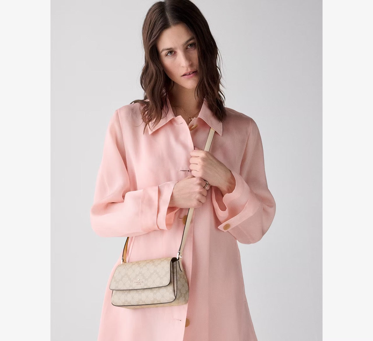 [INCOMING ETA 30 DAYS] Kate Spade Sutton Spade Flower Mini Crossbody Bag in Dark Beige (KO534)