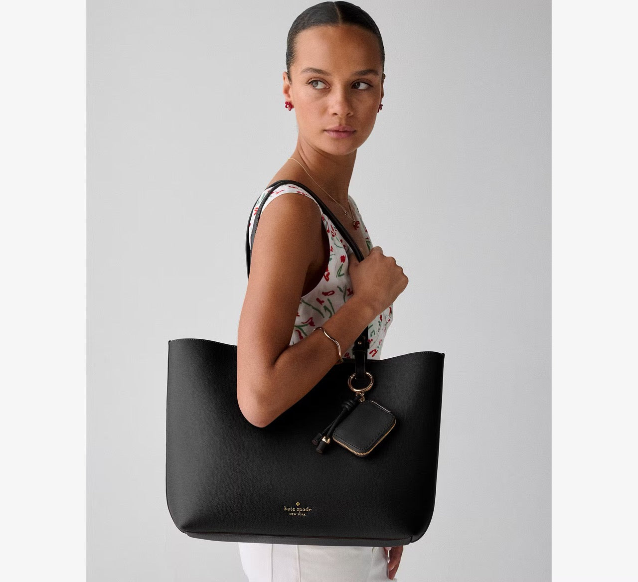[INCOMING ETA 30 DAYS] Kate Spade Tessa Tote Bag With Charm in Black (KO464)