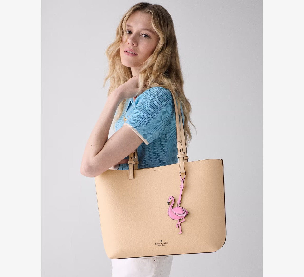 [INCOMING ETA 30 DAYS] Kate Spade Tessa Tote Bag With Charm in Crisp Peach (KO731)