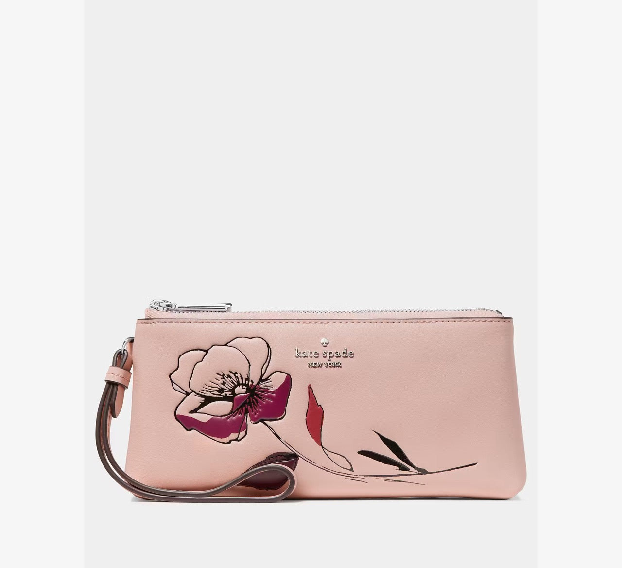 [READY STOCK MY] Kate Spade Wren Floral Wristlet in Rose Smoke (KP196)