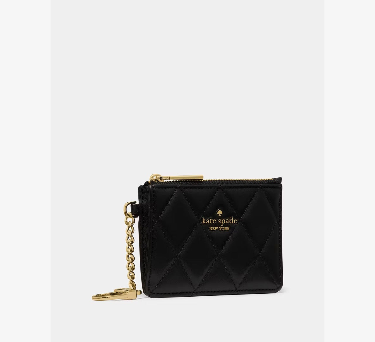 [WEB EXCLUSIVE][READY STOCK MY] Kate Spade Quilted Key Ring Card Holder in Black (KN772)