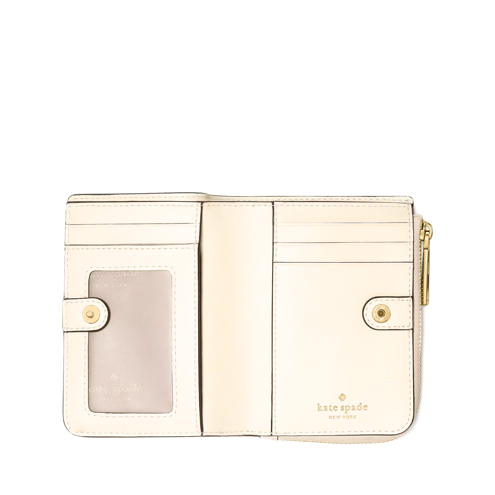 [READY STOCK MY] Kate Spade Spade Flower Small L-zip Wallet in Dark Beige Moon Dust (KN768)