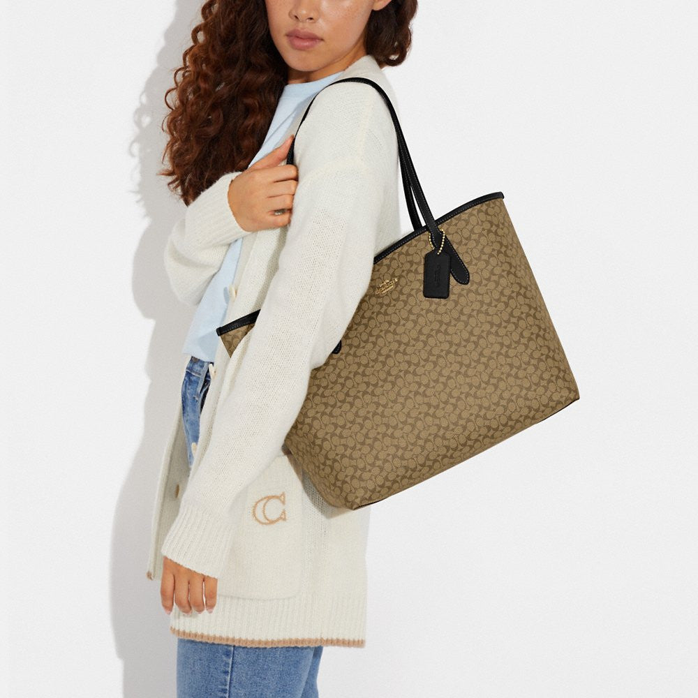 Coach Bag Malaysia Coach Micro City Tote In Signature Canvas in