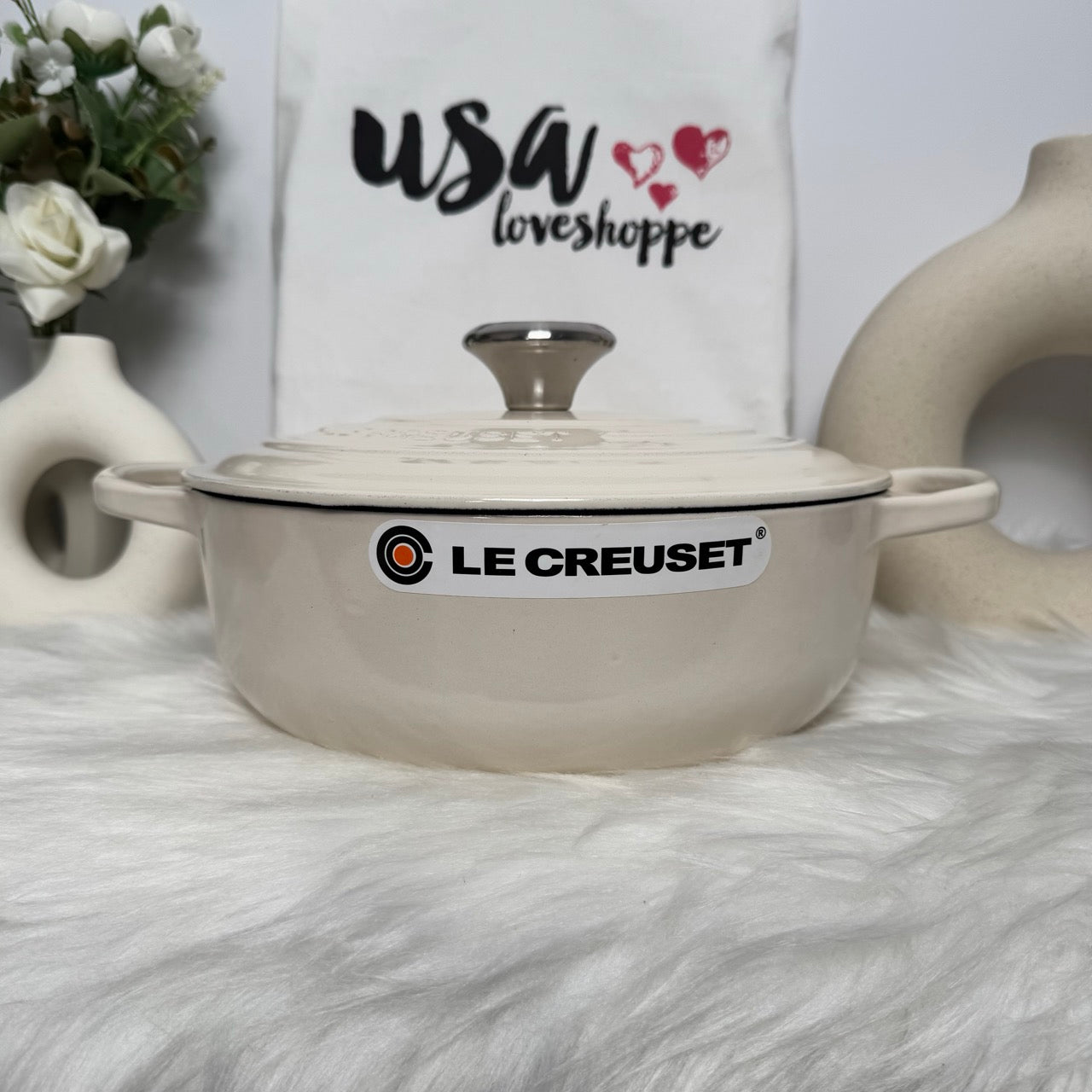 [READY STOCK ETA 7 DAYS] Le Creuset signature sauteuse oven 3.5qt Creme (Silver Knob)
