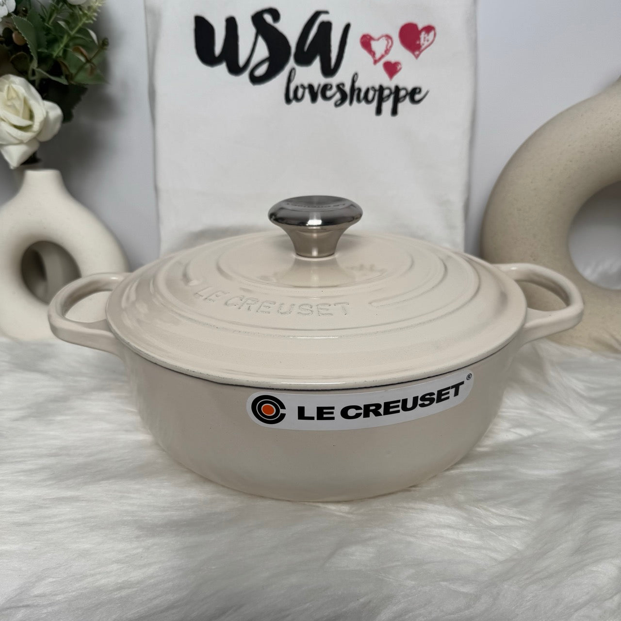 [READY STOCK ETA 7 DAYS] Le Creuset signature sauteuse oven 3.5qt Creme (Silver Knob)