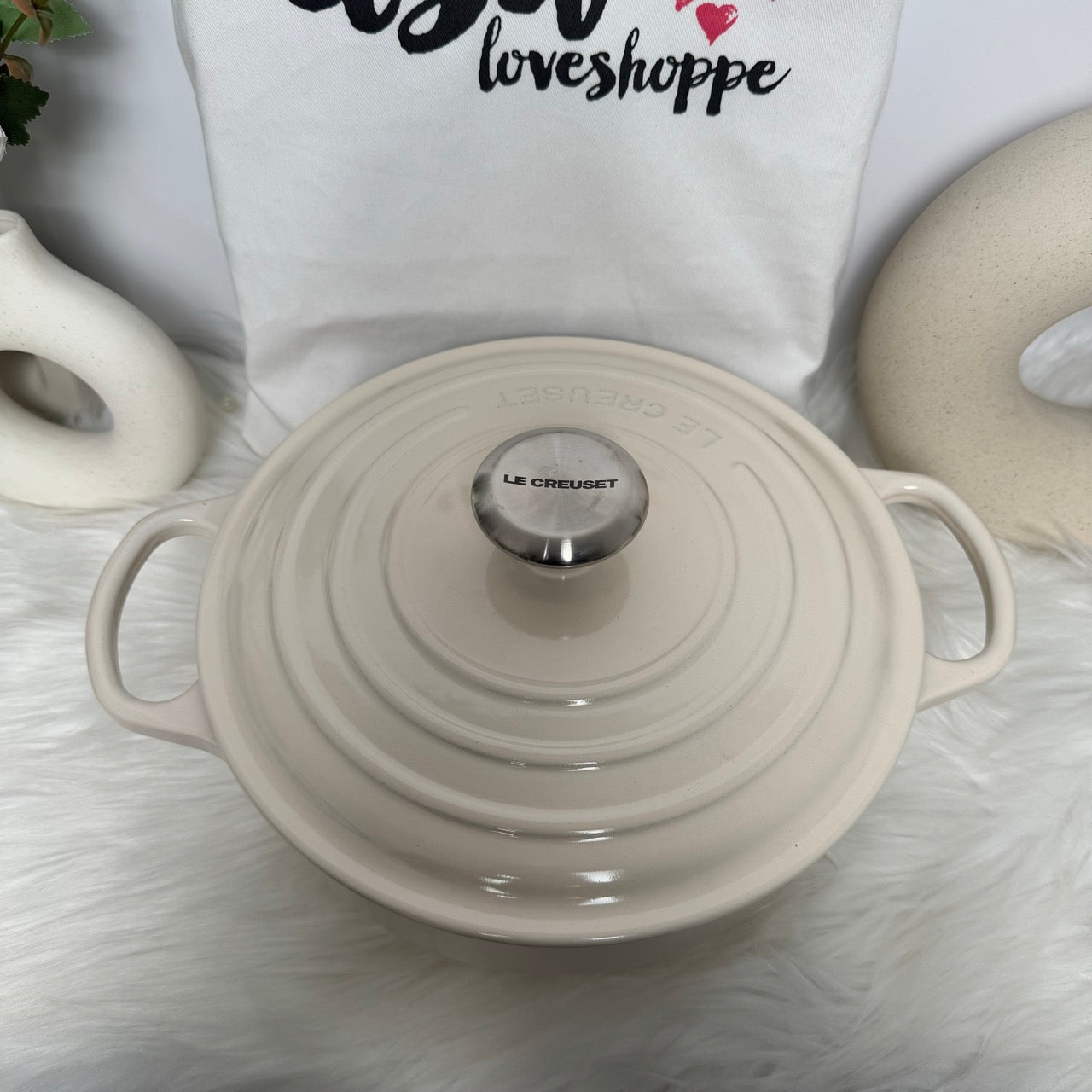 [READY STOCK ETA 7 DAYS] Le Creuset signature sauteuse oven 3.5qt Creme (Silver Knob)