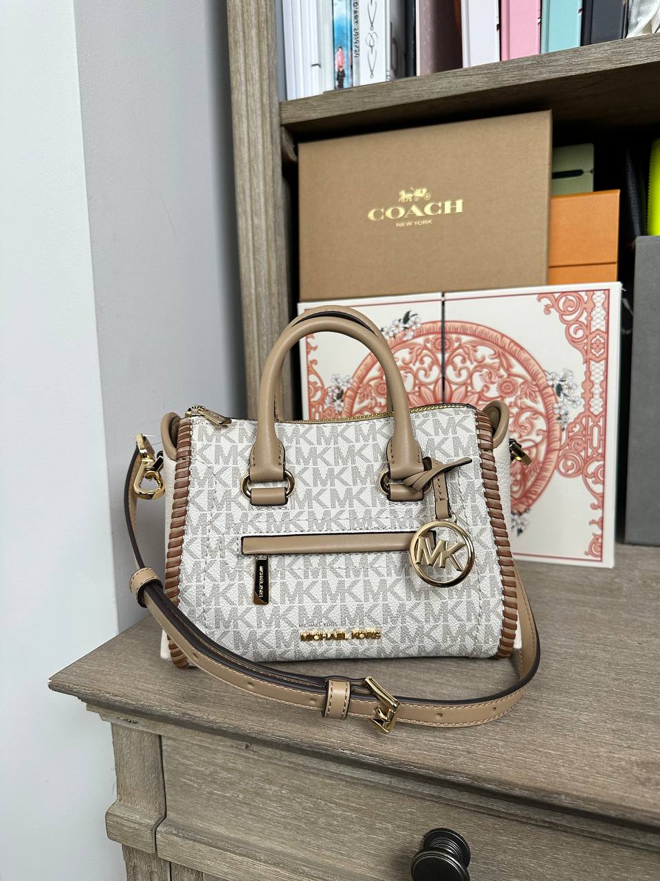 Michael Kors Bag Malaysia Michael Kors Carine ExtraSmall Logo and Leather Satchel Crossbody