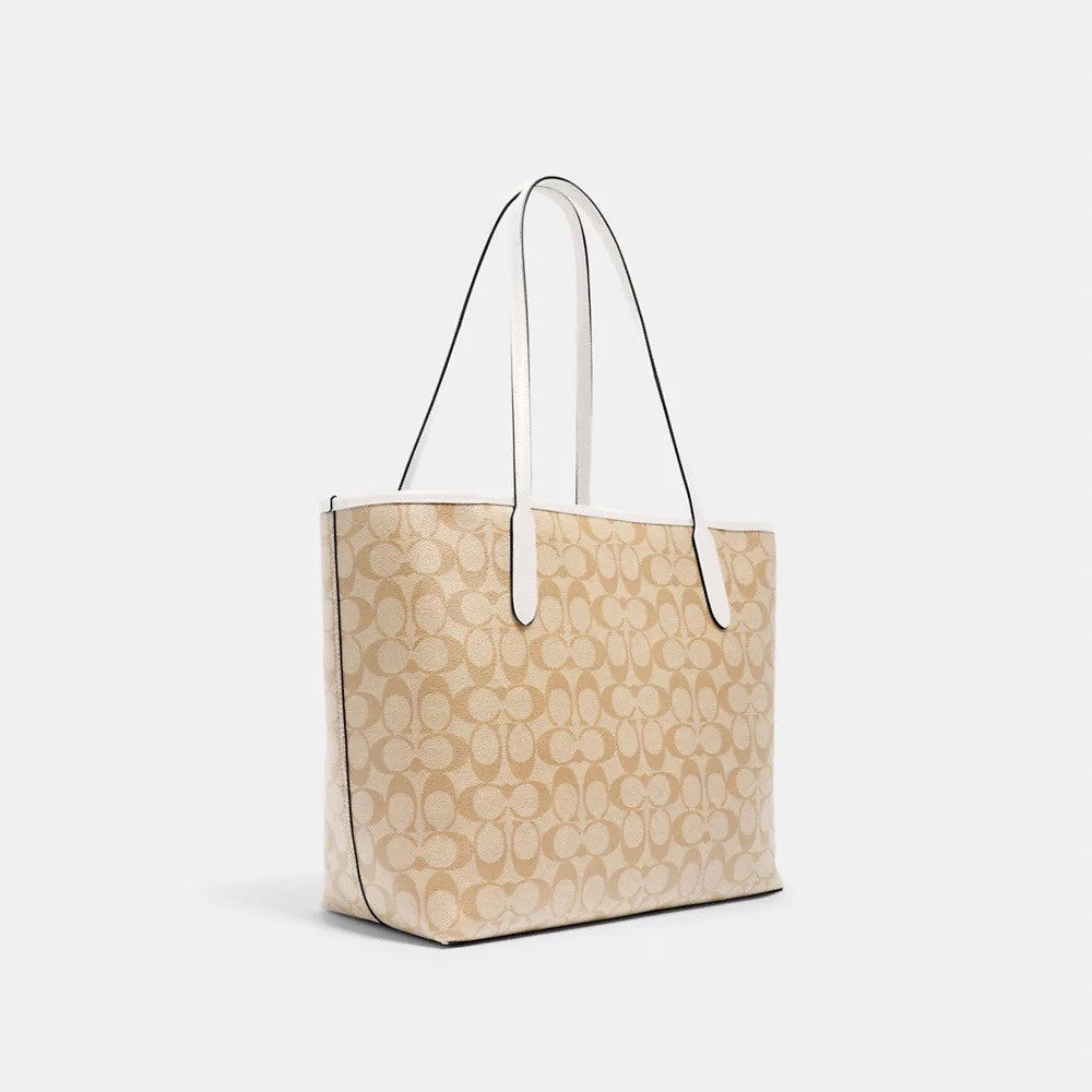 City zip tote in signature canvas coach sale