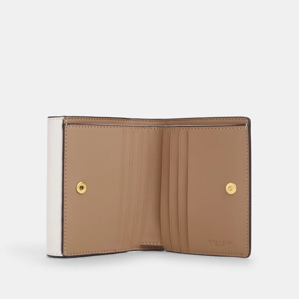[READY STOCK MY] COACH Eliza Small Wallet In Signature Canvas in Light Khaki Chalk (CP255)