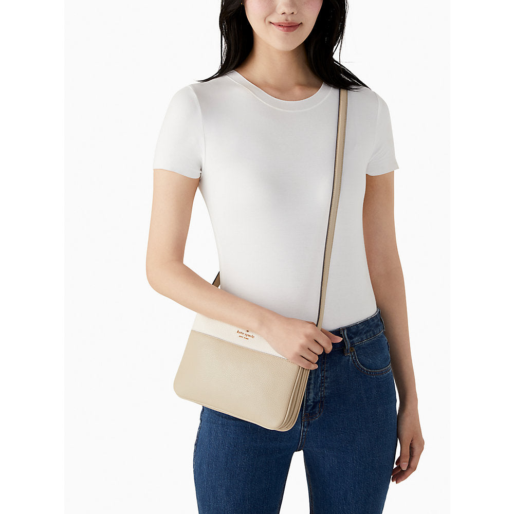 Kate Spade Bag Malaysia Kate Spade Leila Triple Gusset Crossbody in Light Sand WKR00423