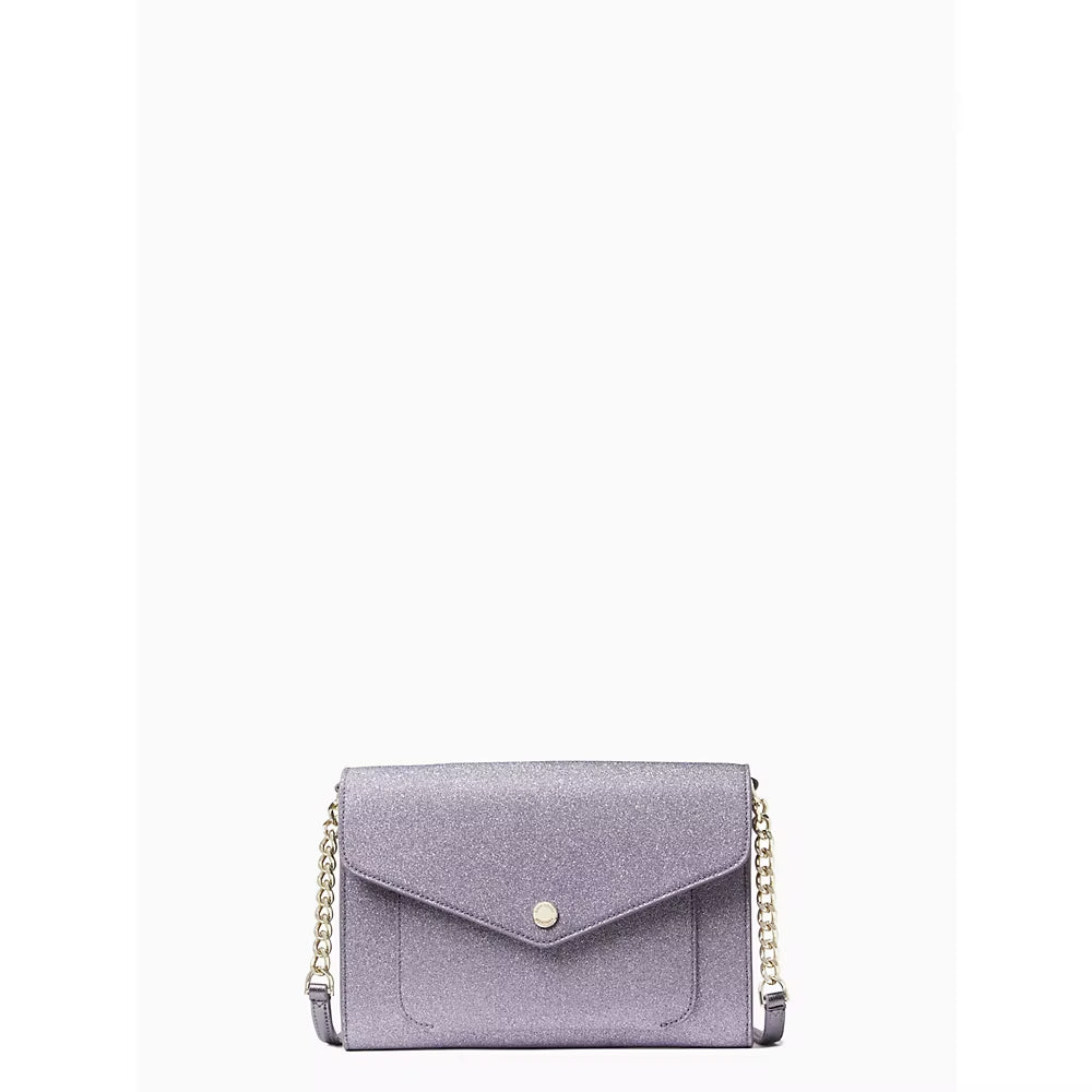 Kate Spade Bag Malaysia Kate Spade Tinsel Glitter Fabric Flap Crossbody in Lilac Frost (K9336)