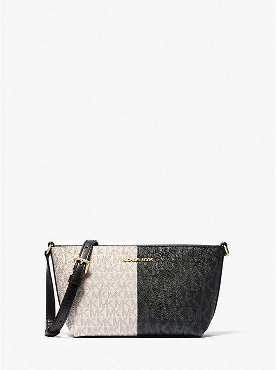 Michael Kors Jet Set Small Two-Tone Logo Crossbody Bag In Black Multi (35F4GTVC1V)