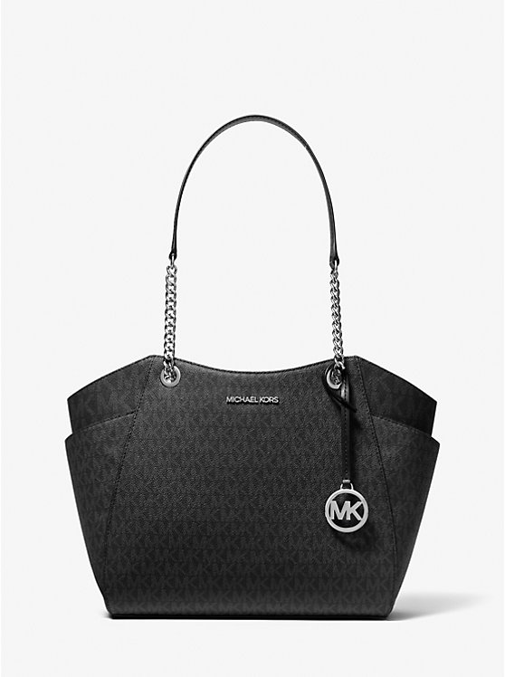 [INCOMING ETA 30 DAYS] Michael Kors Jet Set Travel Large Chain Shoulder Tote in Signature Black (35S4STVT3B)