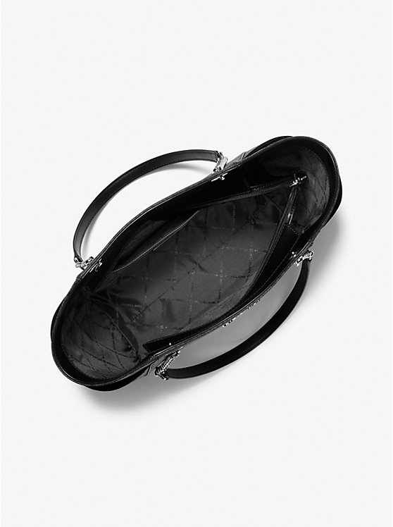 [INCOMING ETA 30 DAYS] Michael Kors Jet Set Travel Large Chain Shoulder Tote in Signature Black (35S4STVT3B)