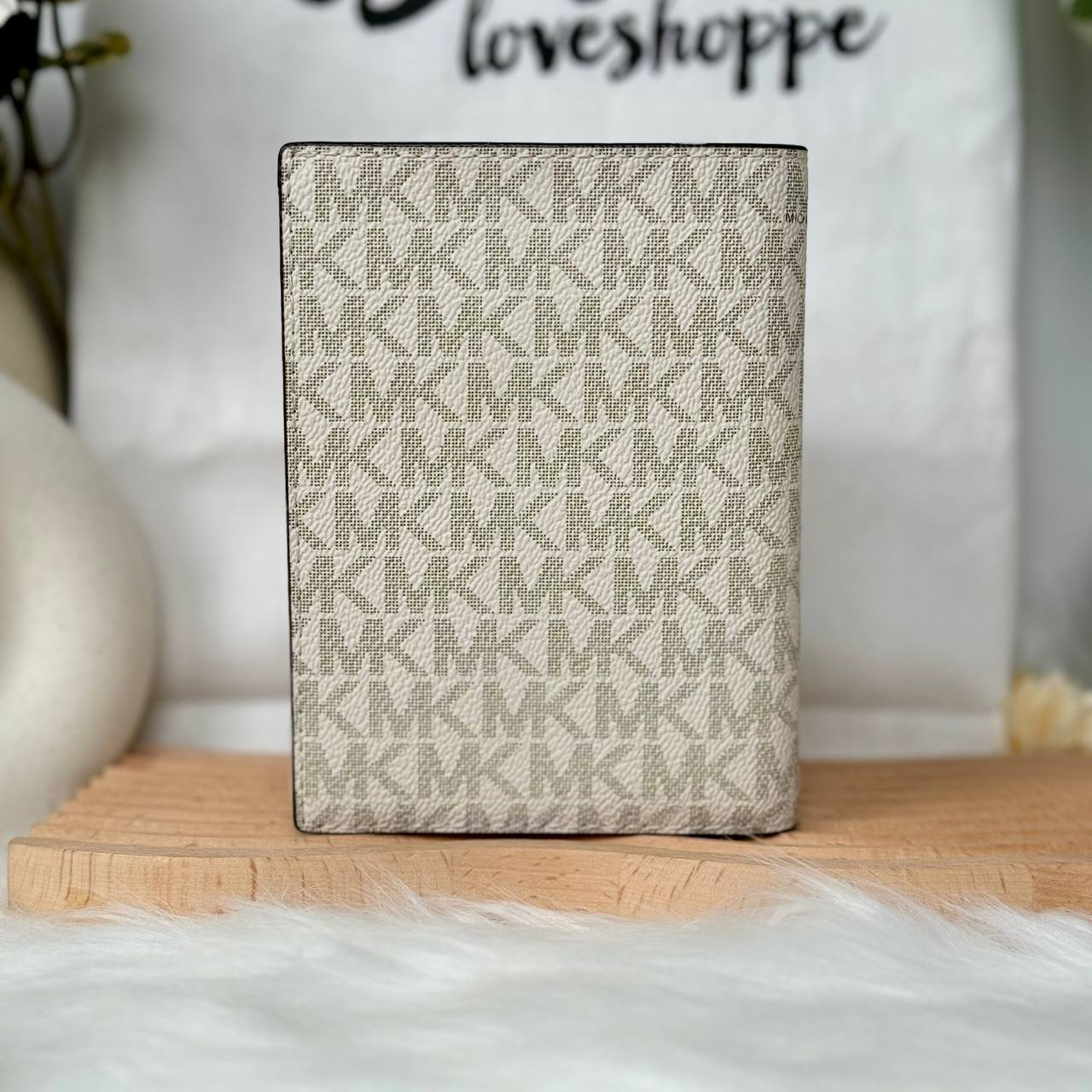 Michael Kors Logo Passport Wallet in Light Cream Multi (35F2GTVN2B)