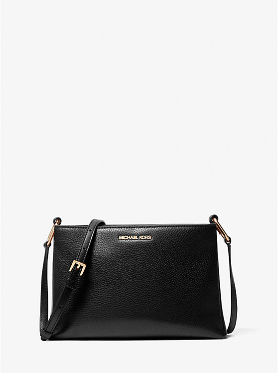 [INCOMING ETA END NOV 2024] Michael Kors Trisha Medium Pebbled Leather Crossbody Bag In Black (35H1G9TC8L)