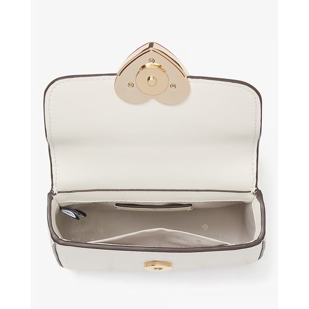 Kate Spade Heart Hardware Micro Flap Crossbody in Meringue Multi (KF456)