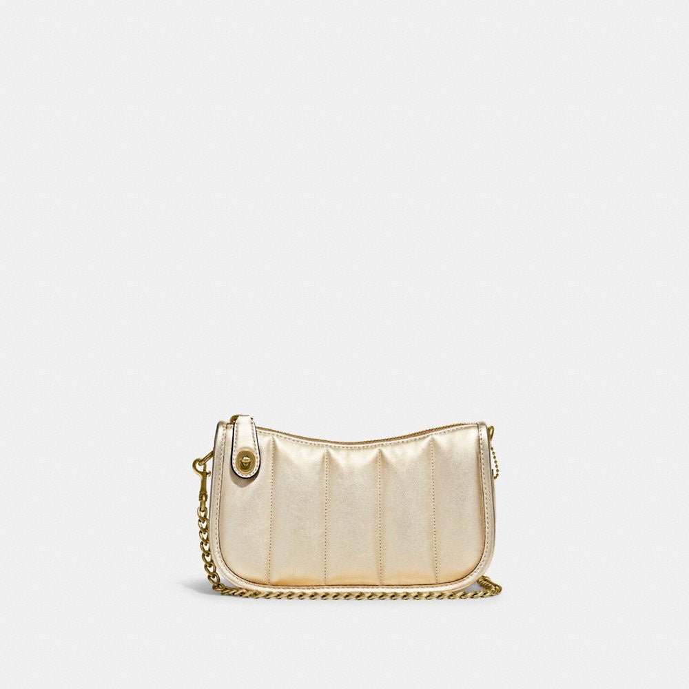 Coach Swinger 20 With Quilting in Metallic Soft Gold (C6746)