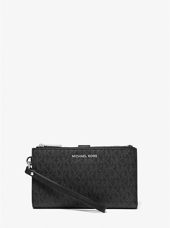 [INCOMING ETA 30 DAYS] Michael Kors Double Zip Wristlet In Signature  Black (35F8STVW0B)