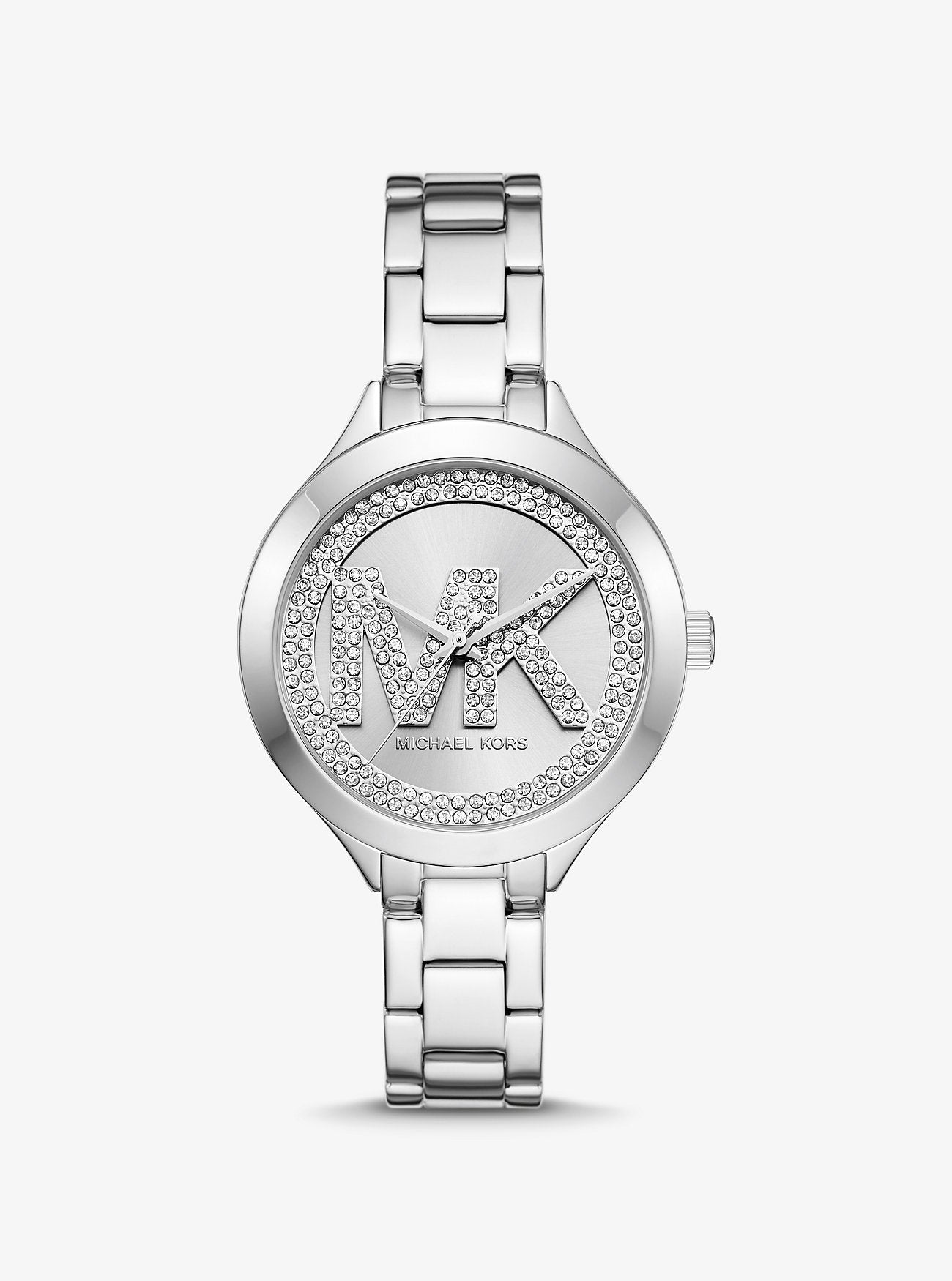 [READY STOCK MY] Michael Kors Aspyn Silver-Tone Pavé Watch MKO1108