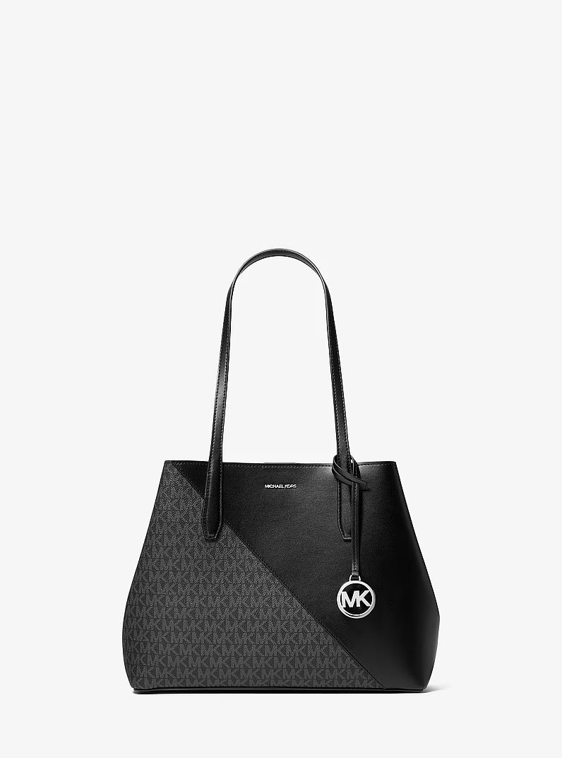 [INCOMING ETA 30 DAYS] Michael Kors Avalon medium tote bag with exclusive logo and smooth finish in Black (35F6S0VT2V)