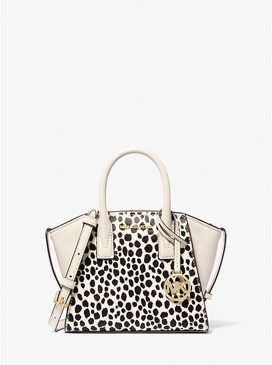 Michael Kors Avril Extra-Small Cheetah Print Calf Hair and Leather Satchel in Light Cream Multi (35F4G4VC0H)