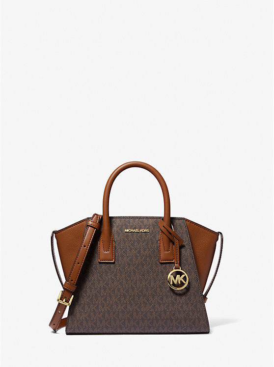 [INCOMING ETA 30 DAYS] Michael Kors Avril Small Logo and Leather Satchel In Signature Brown (35F4G4VS1B)