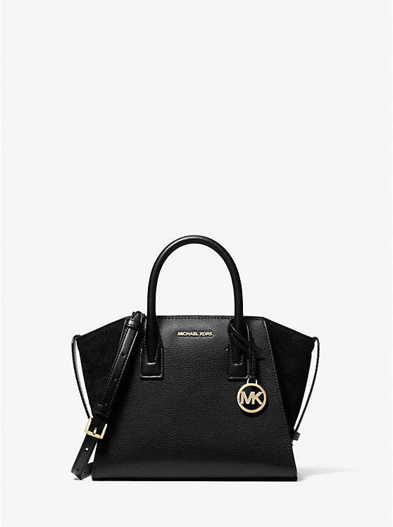 [INCOMING ETA END NOV 2024] Michael Kors Avril Small Pebbled Leather Satchel In Black (35F4G4VS1L)