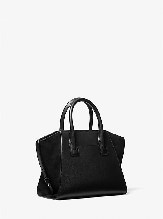 [INCOMING ETA END NOV 2024] Michael Kors Avril Small Pebbled Leather Satchel In Black (35F4G4VS1L)