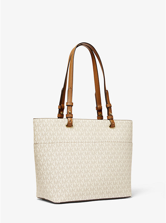 Michael Kors Bag Malaysia Michael Kors Bedford Medium Logo Tote Bag in Signature Vanilla Acorn 30T9GBFT2B