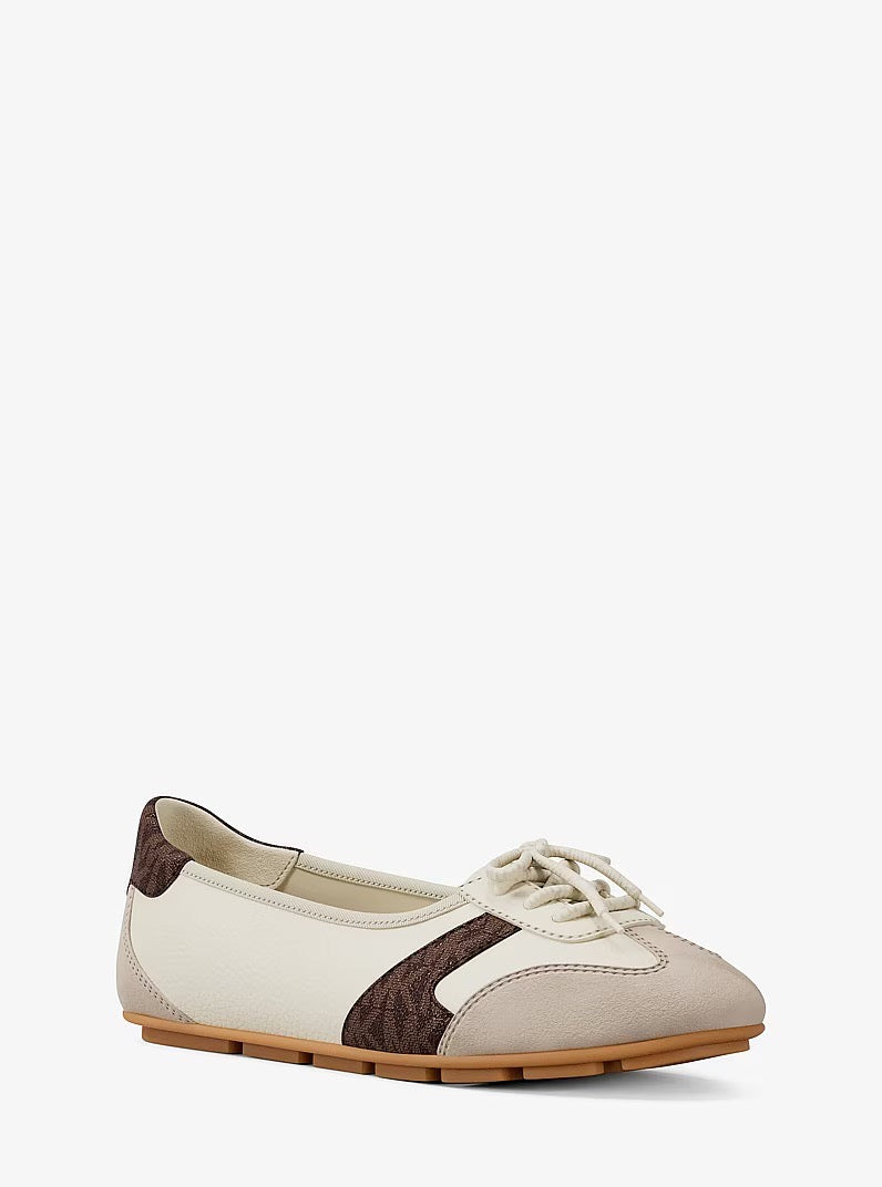 [FK][INCOMING ETA 30 DAYS] Michael Kors Brielle Signature Logo Trim Sneakerina in Brown Multi (49F6BIFS4L)