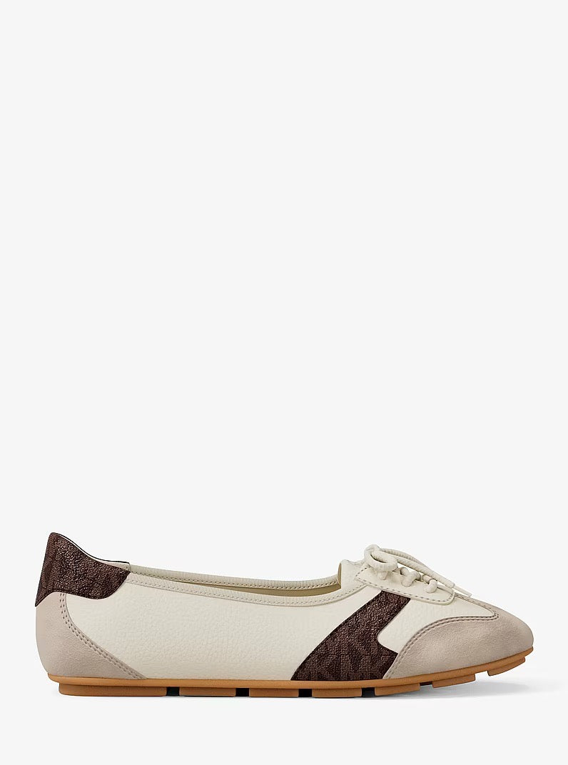 [FK][INCOMING ETA 30 DAYS] Michael Kors Brielle Signature Logo Trim Sneakerina in Brown Multi (49F6BIFS4L)