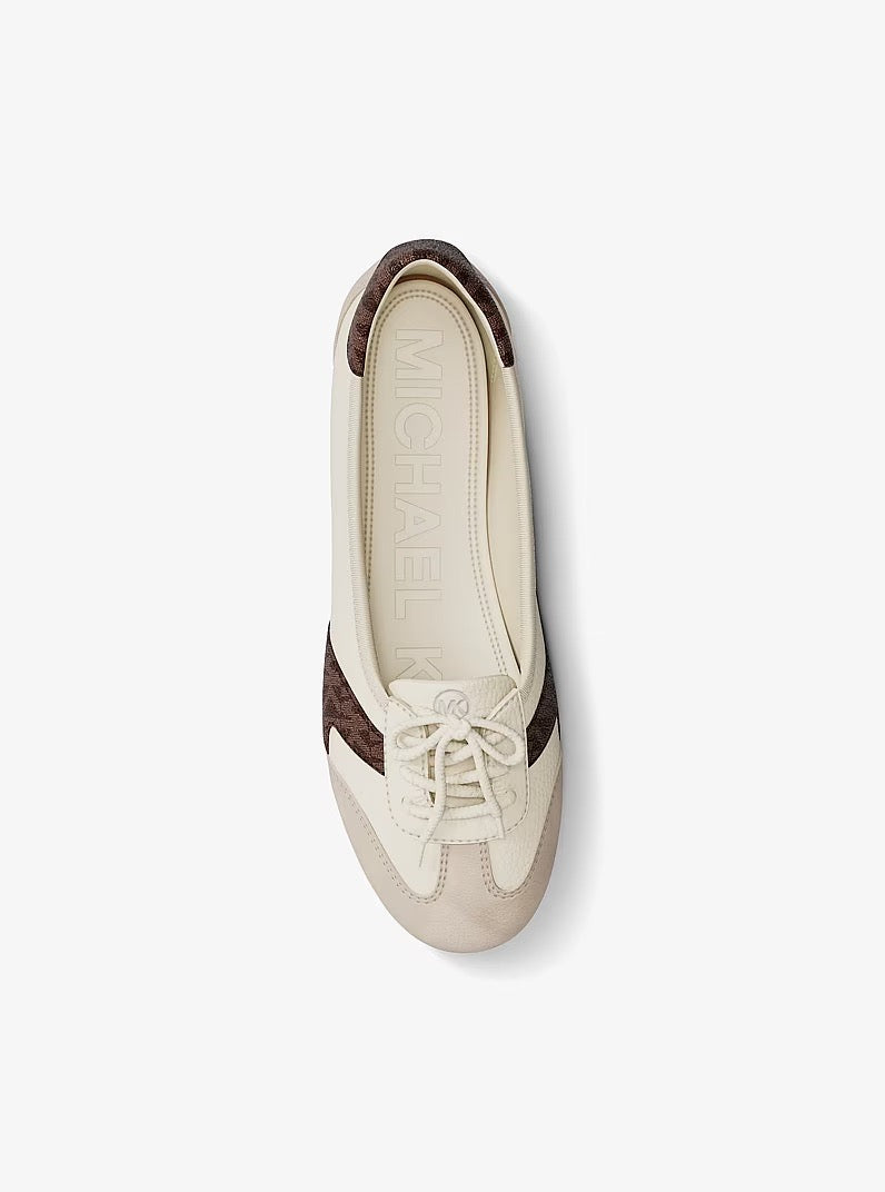 [FK][INCOMING ETA 30 DAYS] Michael Kors Brielle Signature Logo Trim Sneakerina in Brown Multi (49F6BIFS4L)