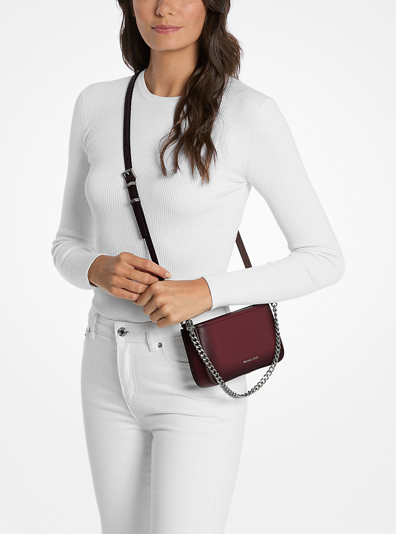 [READY STOCK MY] Michael Kors Bryant Small Convertible Crossbody Pouchette in Oxblood (32F5TYTU1O)