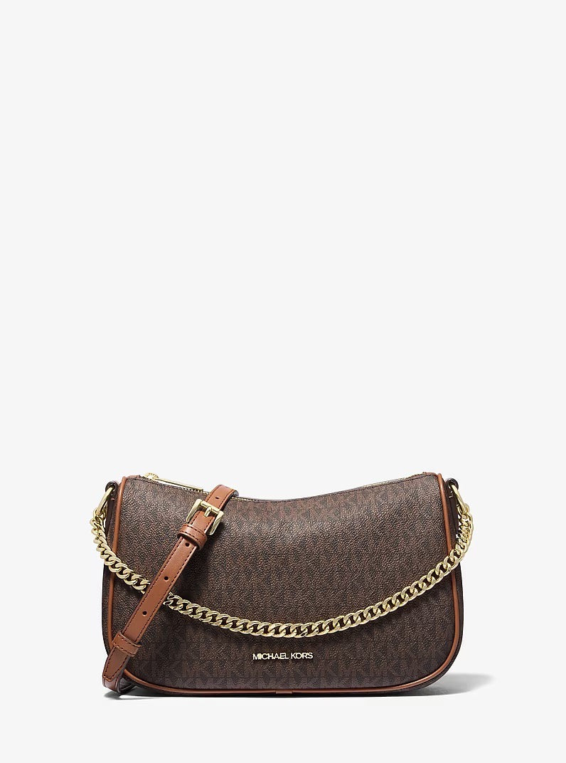 [INCOMING ETA 30 DAYS] Michael Kors Carmela Medium Signature Logo Convertible Crossbody Bag in Signature Brown (35F4G1QC6B)