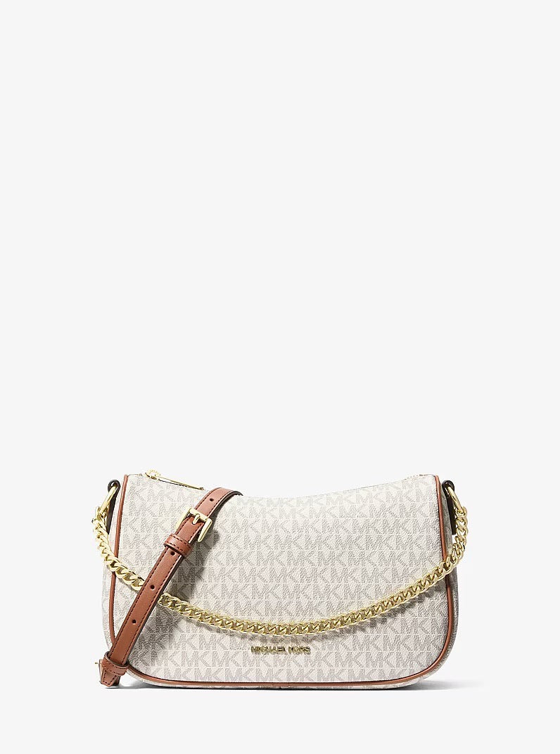 [READY STOCK MY] Michael Kors Carmela Medium Signature Logo Convertible Crossbody Bag in Signature Vanilla (35F4G1QC6B)