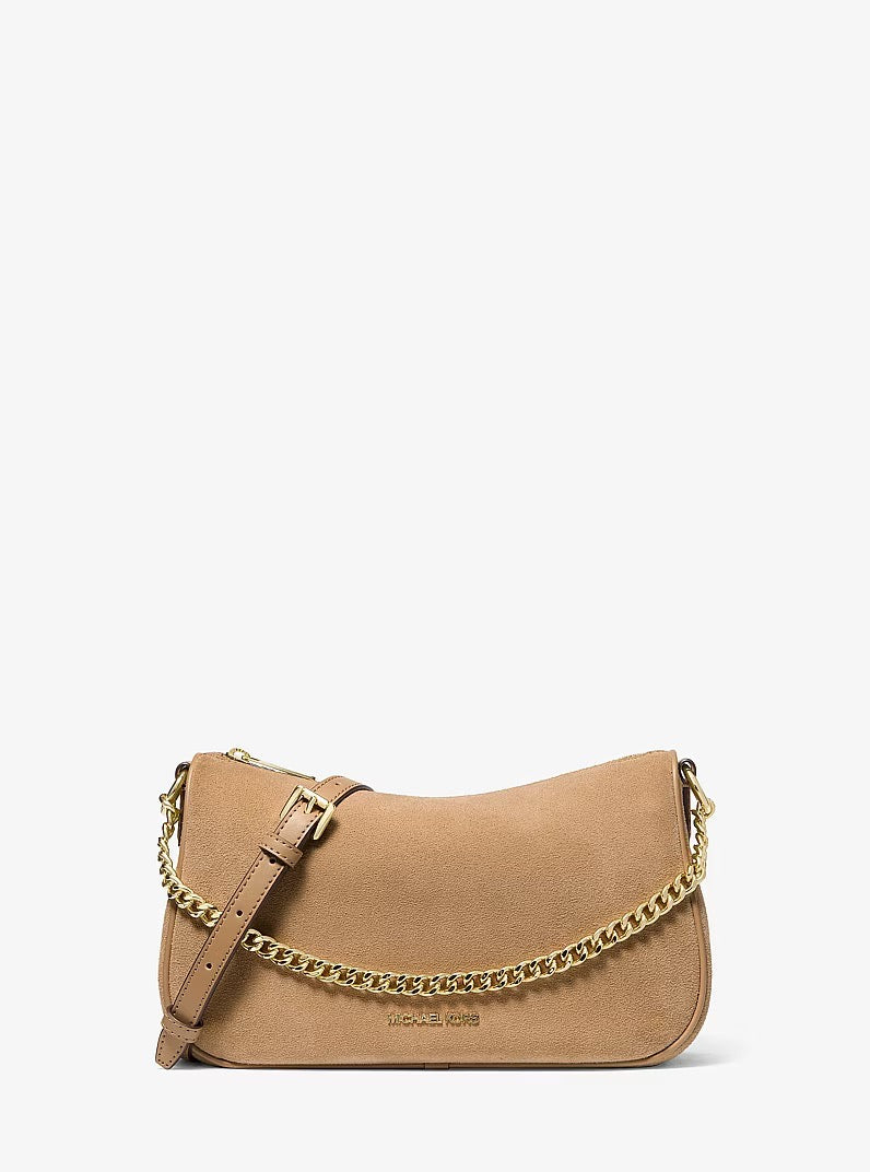 [INCOMING ETA 30 DAYS] Michael Kors Carmela Medium Suede Convertible Crossbody Bag in Camel (35T6G1QC6S)