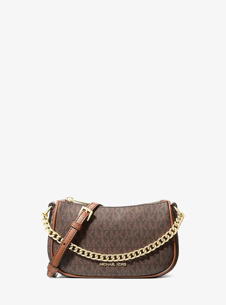 [INCOMING ETA 30 DAYS] Michael Kors Carmela Small Signature Logo Convertible Crossbody Bag in Signature Brown (35F4G1QC1B)