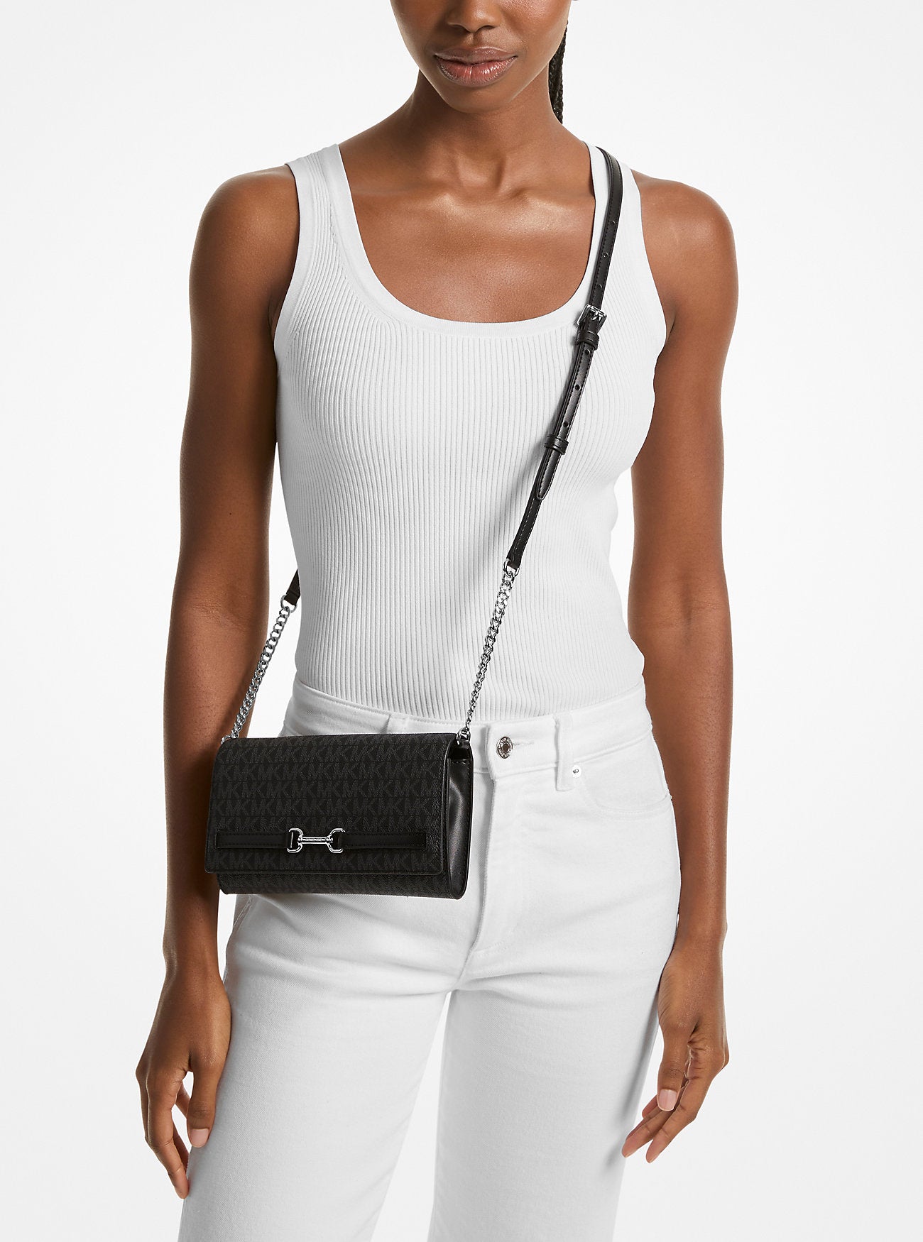 [INCOMING ETA 30 DAYS] Michael Kors Carson Large Sig Logo Convertible Crossbody Bag in Signature Black (SHW)(35S5S2ZC7B)