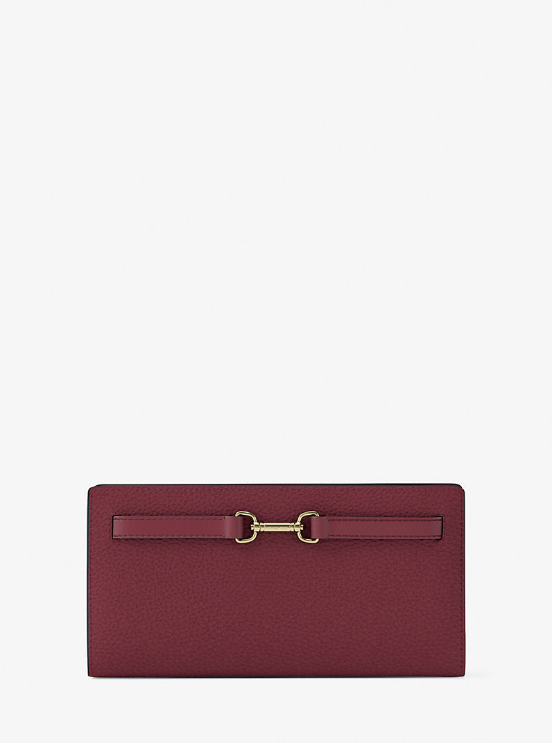 [READY STOCK MY] Michael Kors Carson Large Snap Wallet Leather in Cherry (35S5G2ZE3L)
