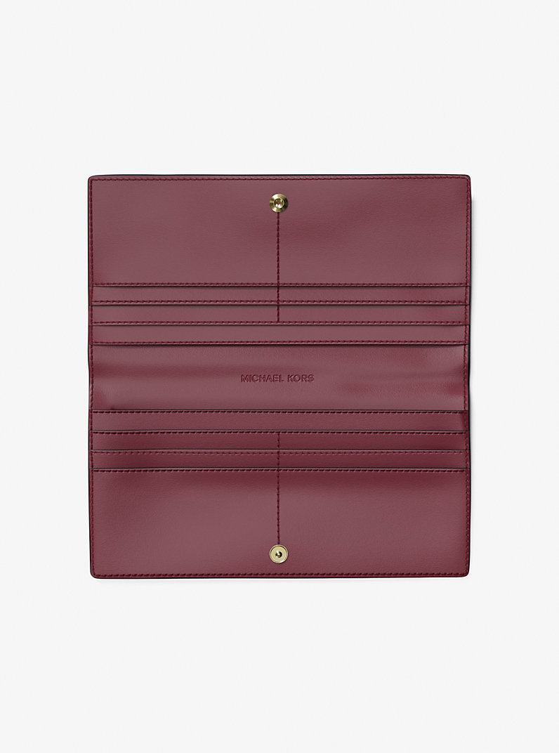 [READY STOCK MY] Michael Kors Carson Large Snap Wallet Leather in Cherry (35S5G2ZE3L)