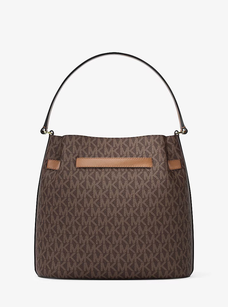 [READY STOCK MY] Michael Kors Carson Medium Convertible Bucket Shoulder in Signature Brown (35R6G2ZS6B)