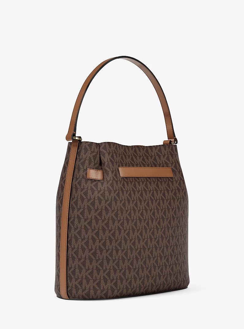 [READY STOCK MY] Michael Kors Carson Medium Convertible Bucket Shoulder in Signature Brown (35R6G2ZS6B)