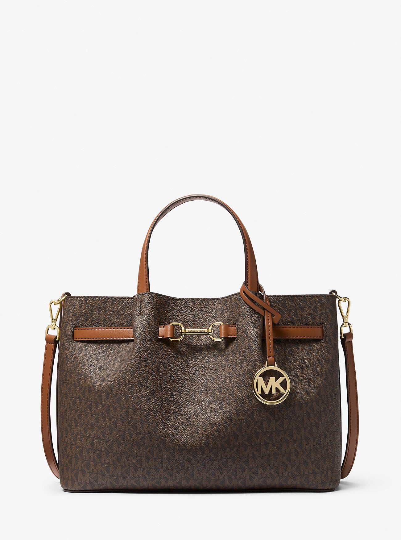 [READY STOCK MY] Michael Kors Carson Medium Logo Crossbody Shoulder Satchel Bag in Signature Brown (35S5G2ZS3B) (M)