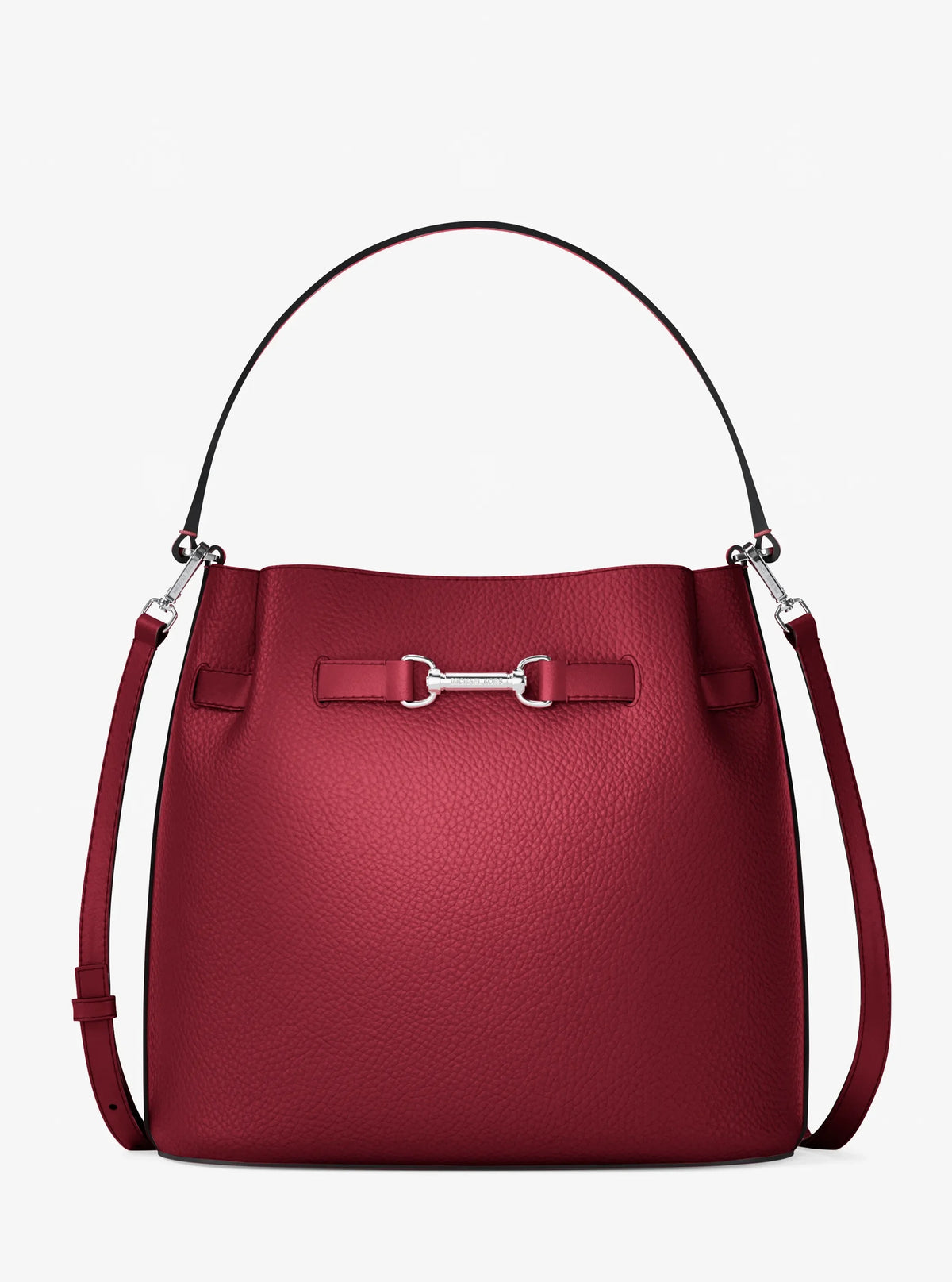 [WEB EXCLUSIVE][INCOMING ETA 30 DAYS] Michael Kors Carson Medium Pebbled Leather Convertible Bucket Crossbody Bag in Maroon (35R6S2ZS6T)